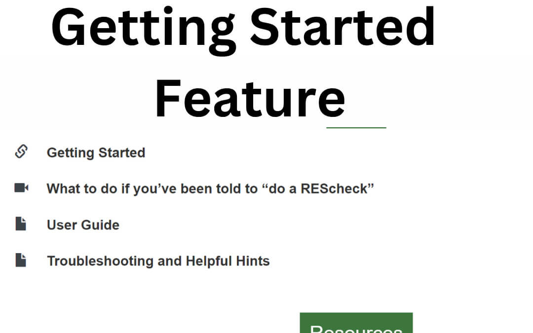 Rescheck Web Getting Started Feature