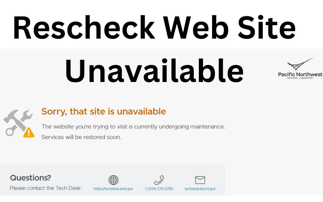 Rescheck Web Site Unavailable