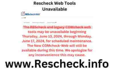 Comcheck Web and Rescheck Web Tools Unavailable