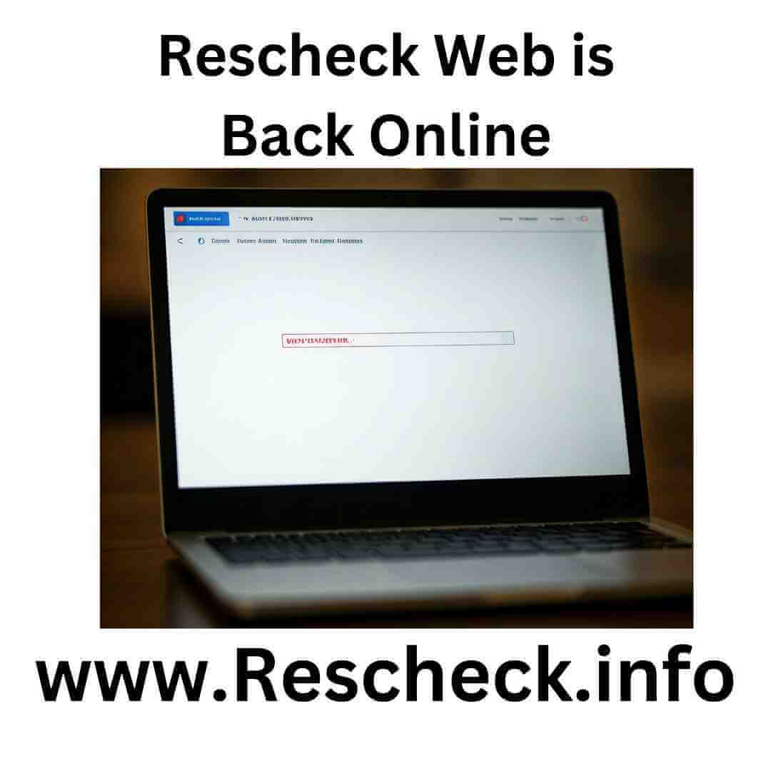 Rescheck Web is Back Online